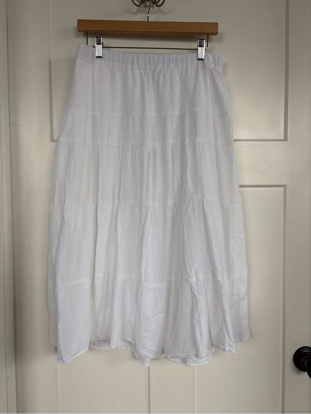 J.Jill Women’s White Boho Maxi Tiered Skirt Size: Small Petite